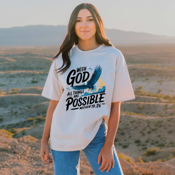 With God All Things are Possible | Organic Unisex Crewneck T-shirt Econscious - Sown In Christ Apparel Co.