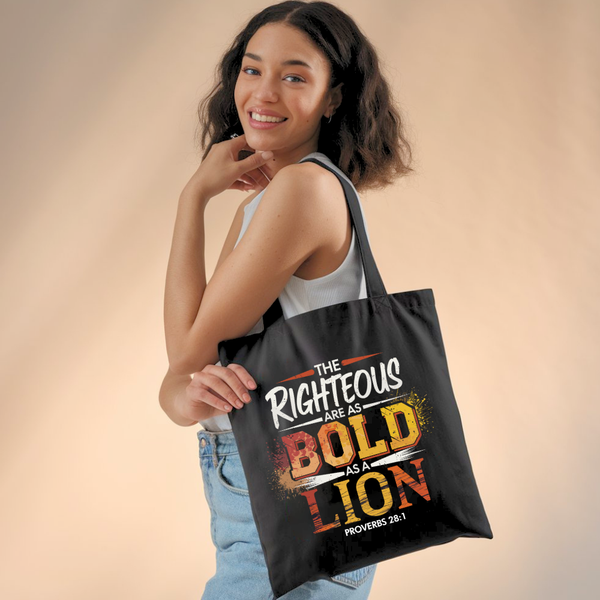 Bold as a Lion | Premium Tote Bag - Sown In Christ Apparel Co.