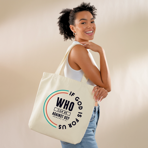 If God Is For Us | Premium Tote Bag - Sown In Christ Apparel Co., Christian Tote Bag