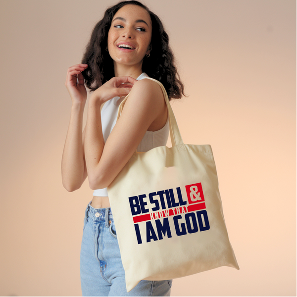 Be Still & Know | Premium Tote Bag - Sown In Christ Apparel Co., Christian Tote Bag