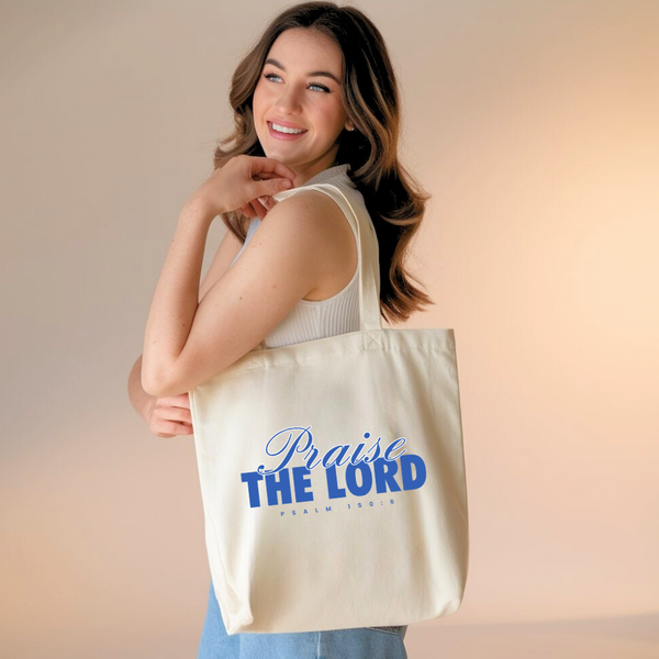 Praise The Lord | Premium Tote Bag - Sown In Christ Apparel Co., Christian Tote Bag