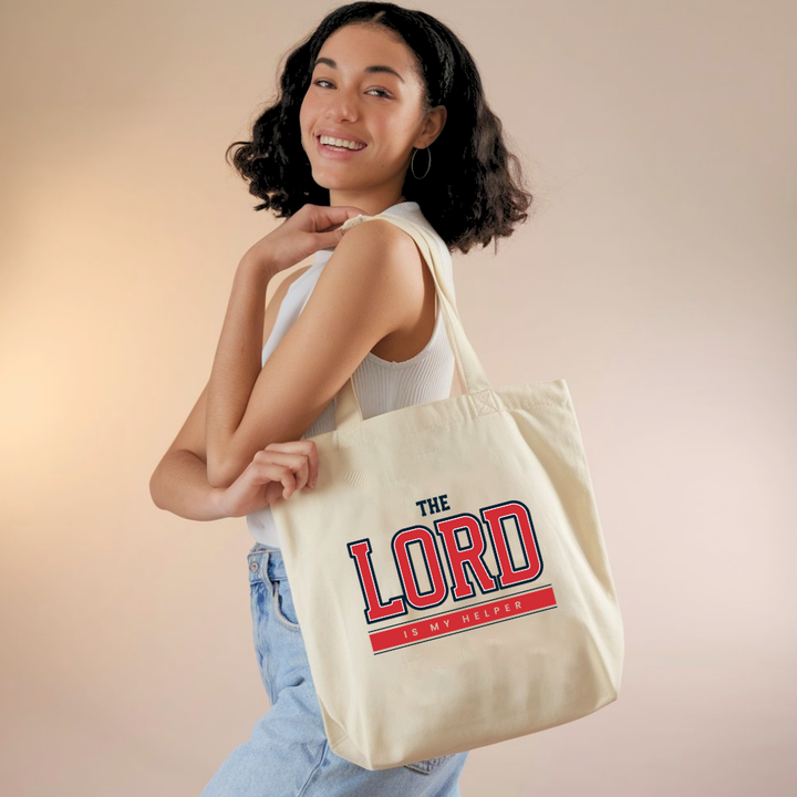 The Lord Is My Helper | Premium Tote Bag - Sown In Christ Apparel Co., Christian Tote Bag