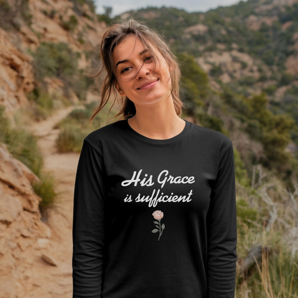His Grace is Sufficient | Organic Unisex Classic Long-Sleeve T-Shirt Econscious