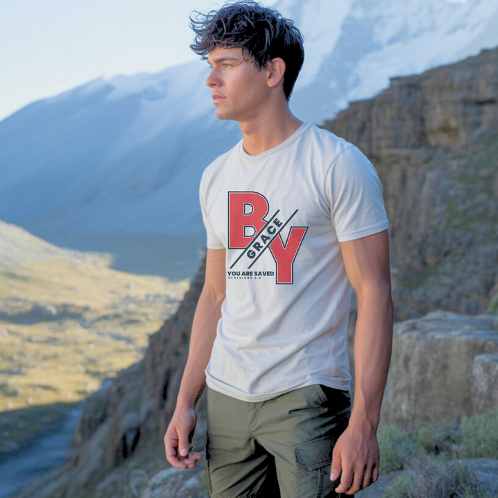 By Grace You are Saved | Organic Unisex Crewneck T-shirt Econscious - Sown In Christ Apparel Co.