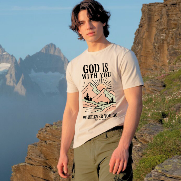 God is with You | Organic Unisex Crewneck T-shirt Econscious - Sown In Christ Apparel Co.
