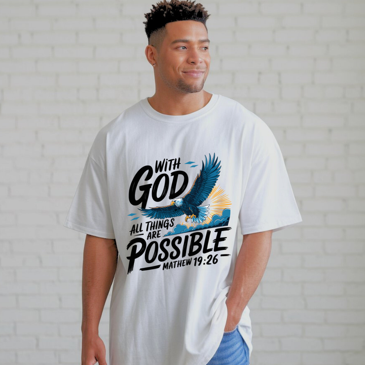 With God All Things are Possible | Organic Unisex Crewneck T-shirt Econscious - Sown In Christ Apparel
