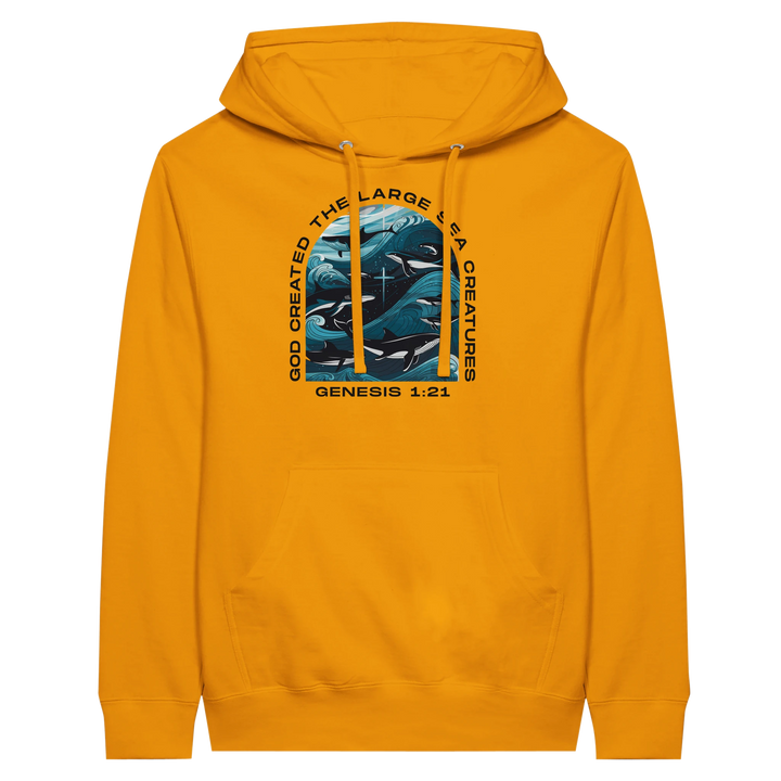 God Created the Large Sea Creatures | Premium Unisex Pullover Hoodie - Sown In Christ Apparel Co.