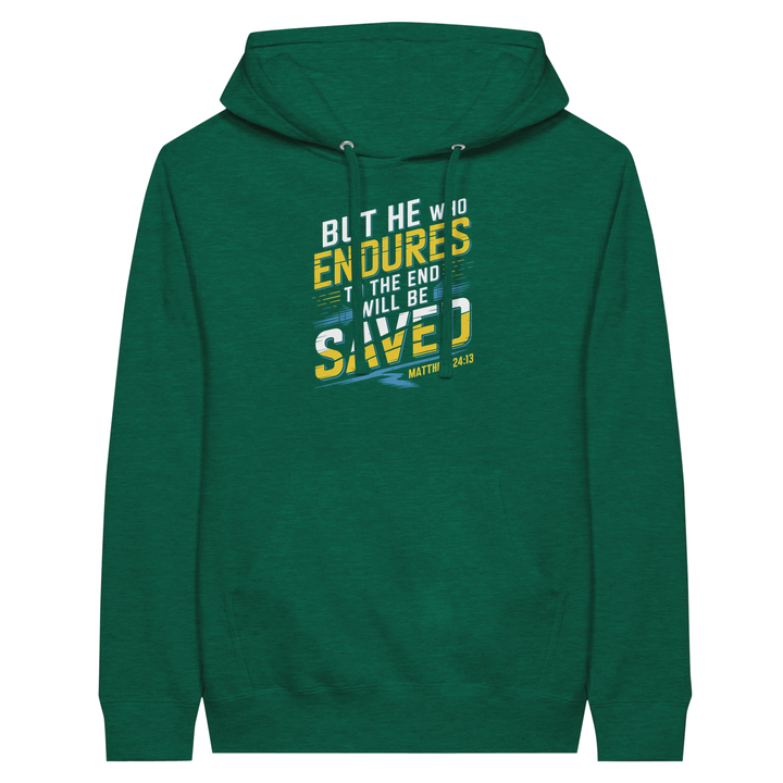He Who Endures  | Premium Unisex Pullover Hoodie - Sown In Christ Apparel