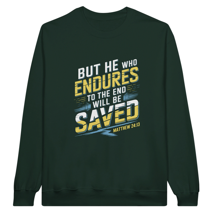 He Who Endures  | Crewneck Sweatshirt Gildan SF000 - Sown In Christ Apparel