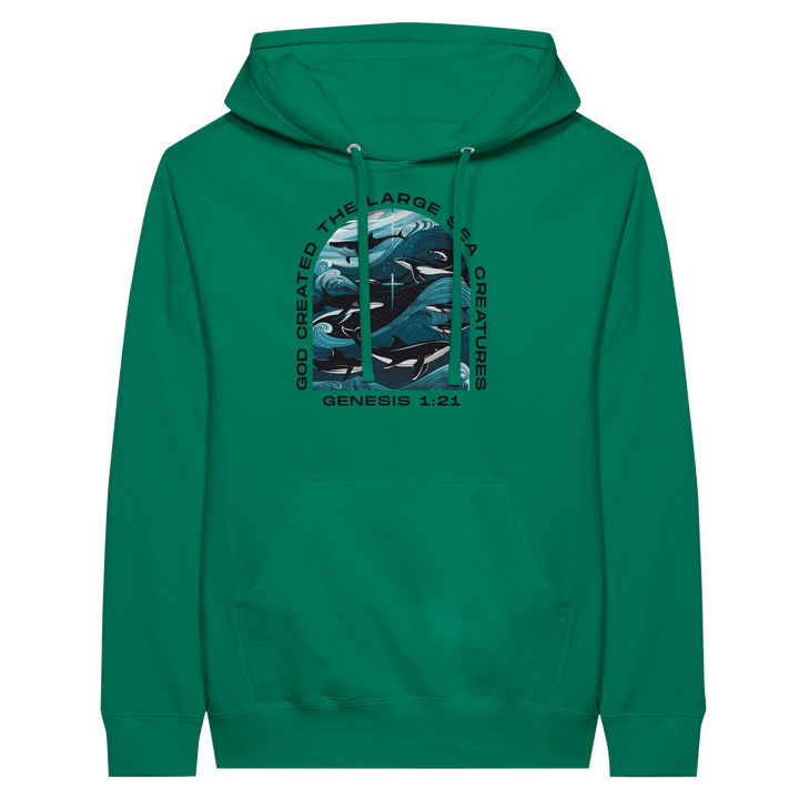 God Created the Large Sea Creatures | Premium Unisex Pullover Hoodie - Sown In Christ Apparel Co.