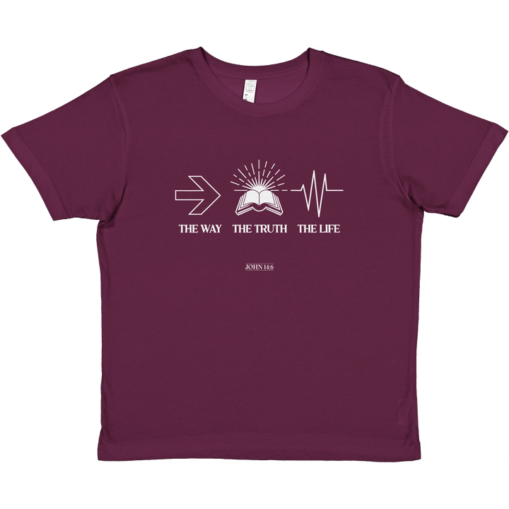 The Way The Truth The Life | Premium Kids Crewneck T-shirt - Sown In Christ Apparel Co., Christian T-shirt
