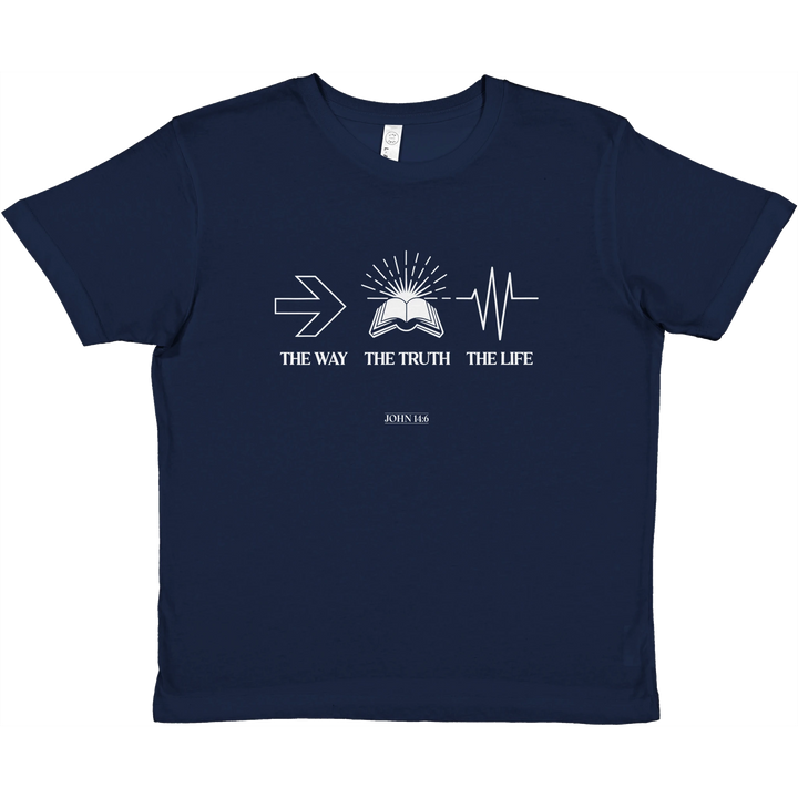 The Way The Truth The Life | Premium Kids Crewneck T-shirt - Sown In Christ Apparel Co., Christian T-shirt