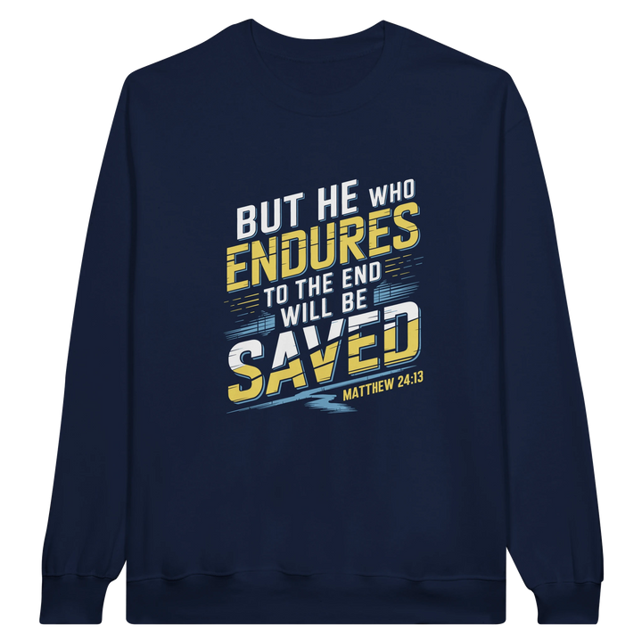 He Who Endures  | Crewneck Sweatshirt Gildan SF000 - Sown In Christ Apparel