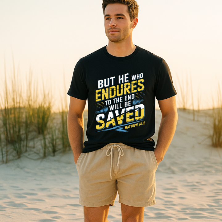 He Who Endures | Organic Unisex Crewneck T-shirt Econscious - Sown In Christ Apparel Co.