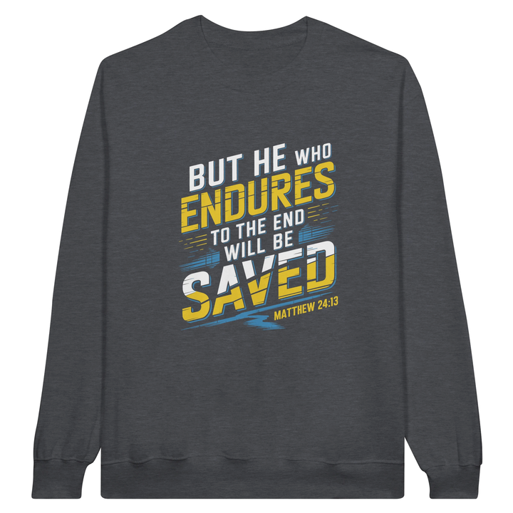 He Who Endures  | Crewneck Sweatshirt Gildan SF000 - Sown In Christ Apparel