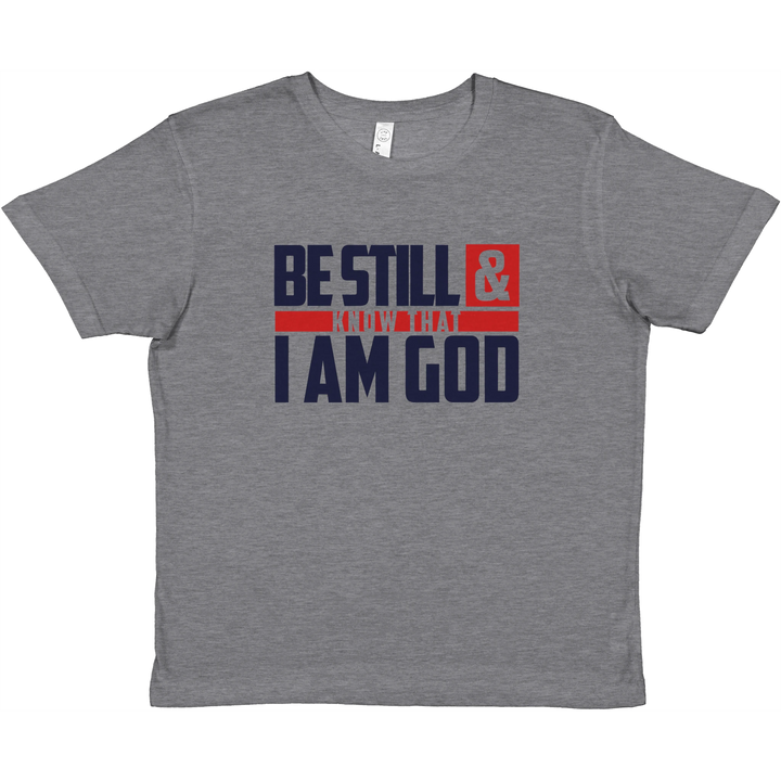 Be  Still & Know I Am God | Premium Kids Crewneck T-shirt - Sown In Christ Apparel Co., Christian T-shirt