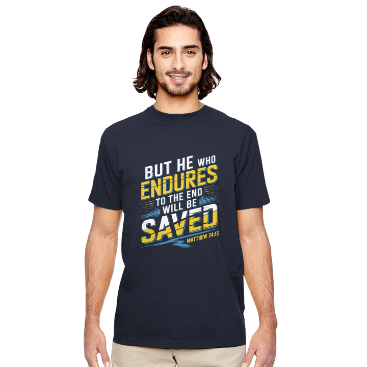 He Who Endures | Organic Unisex Crewneck T-shirt Econscious - Sown In Christ Apparel