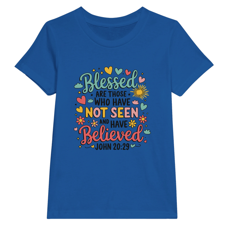 Blessed are Those Who Have Not Seen and Have Believed | Premium Kids Crewneck T-shirt - Sown In Christ Apparel Co., Christian T-shirt