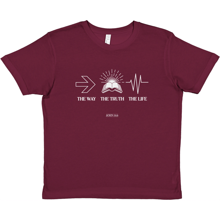 The Way The Truth The Life | Premium Kids Crewneck T-shirt - Sown In Christ Apparel Co., Christian T-shirt