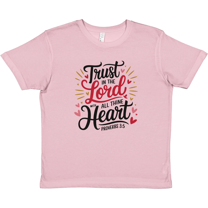 Trust In The Lord With All Thine Heart | Premium Kids Crewneck T-shirt - Sown In Christ Apparel Co., Christian T-shirt